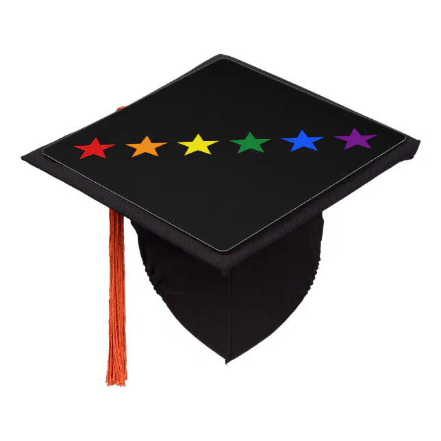 RAINBOW FLAG GARLAND STARS II + your ideas Graduation Cap Topper | Zazzle RAINBOW FLAG GARLAND STARS II + your ideas Graduation Cap Topper | Zazzle