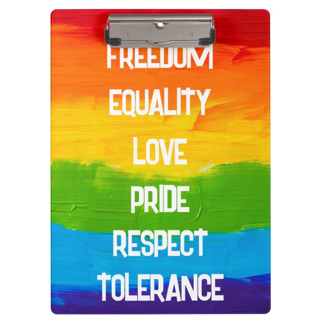 Rainbow Flag Gay Lesbian LGBT Clipboard (Front)