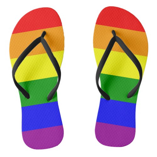 Rainbow Flag Gay Lesbian Pride Flip Flops