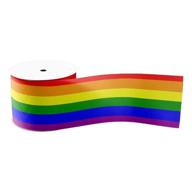 Rainbow Flag Gay Lesbian Pride Grosgrain Ribbon (Spool)