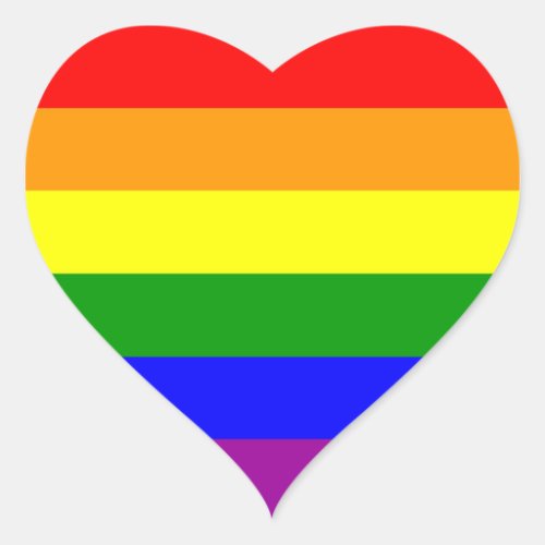 Rainbow Flag Gay Lesbian Pride Heart Sticker