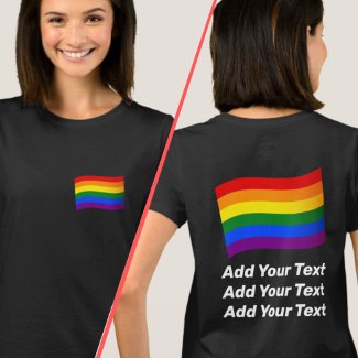 Rainbow Flag Gay Pride 2-side printing custom text