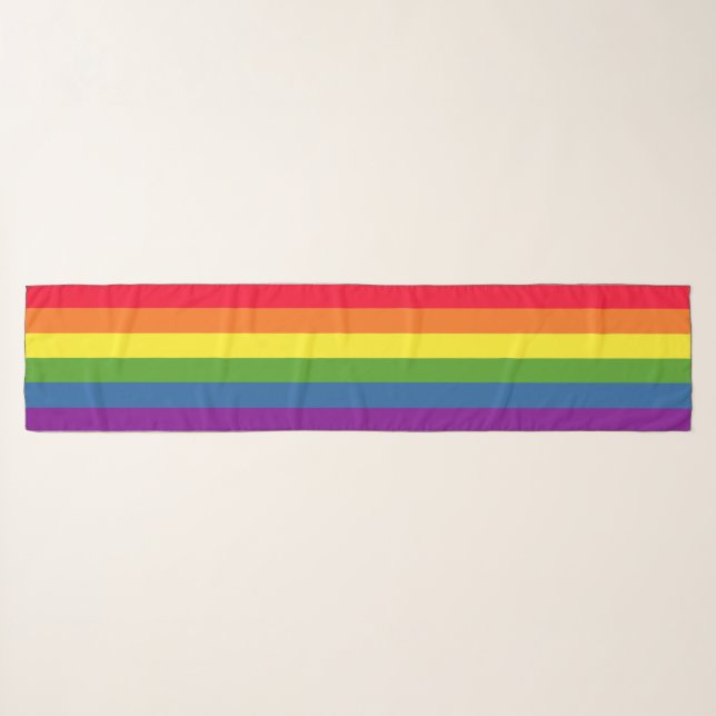 Rainbow Flag Gay Pride Celebration Scarf (Front (Horizontal))