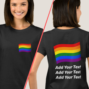 Rainbow Flag Gay Pride Flag 2 Sides Print LGBTQ T-Shirt