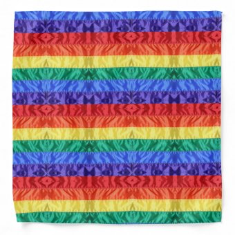 New Rainbow Stripe Bandana LGBTQ Cotton Handkerchief Pride Rave