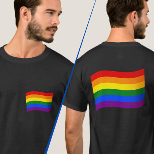 Rainbow Flag Gay Pride LGBT LGBTQ front/back T-Shirt