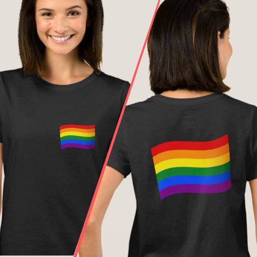 Rainbow Flag Gay Pride LGBT LGBTQ FrontBack T_Shirt
