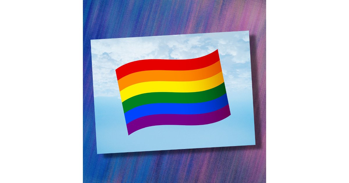 Rainbow Flag Gay Pride LGBT LGBTQ love is love Card | Zazzle