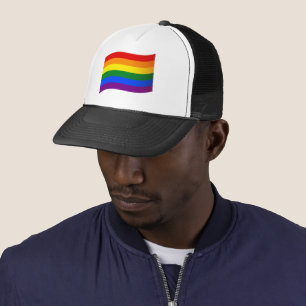Rainbow Flag Gay Pride LGBT LGBTQ love is love Trucker Hat