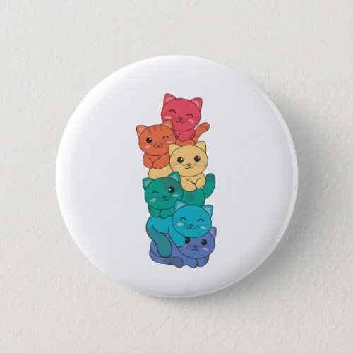Rainbow Flag Gay Pride Lgbtq Cats Cute Cat Button