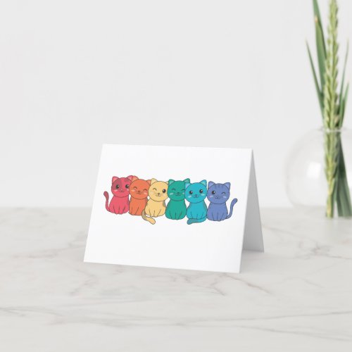 Rainbow Flag Gay Pride Lgbtq Cats Cute Cat Thank You Card
