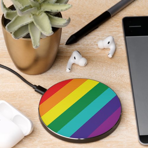 Rainbow Flag Gay Pride LGBTQ Community Wireless Charger