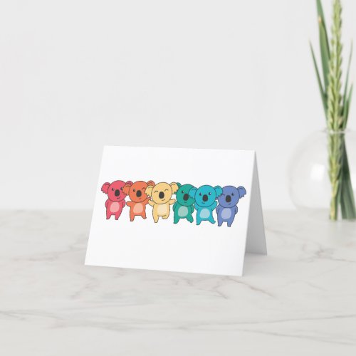 Rainbow Flag Gay Pride Lgbtq Koala Cute Koalas Tha Thank You Card
