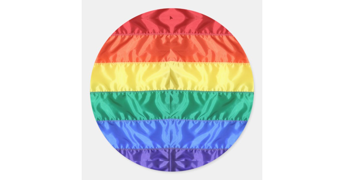 Rainbow Flag Gay Pride LGBTQ LGBT love is love Classic Round Sticker ...