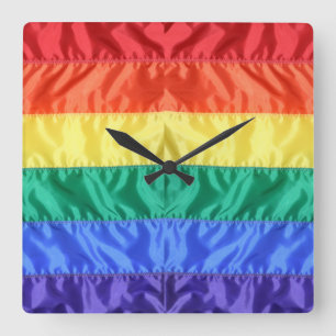 Rainbow Flag Gay Pride LGBTQ LGBT love is love Square Wall Clock