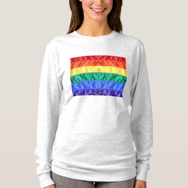 Rainbow Flag Gay Pride LGBTQ LGBT love is love T-Shirt (Front)