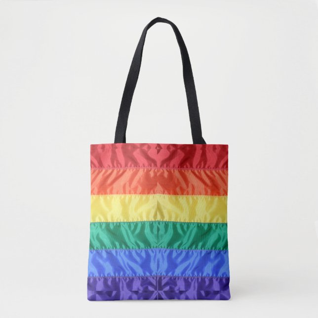 Rainbow Flag Gay Pride LGBTQ LGBT love is love  Tote Bag (Front)