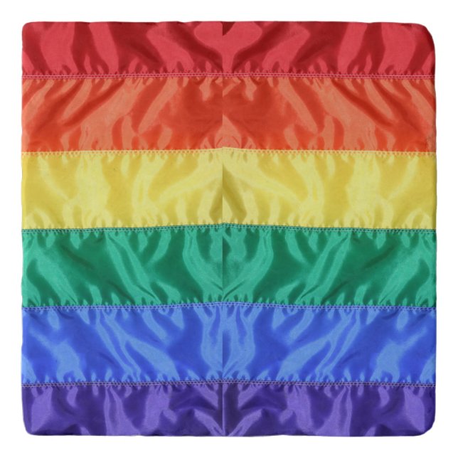 Rainbow Flag Gay Pride LGBTQ LGBT love is love  Trivet (Front)