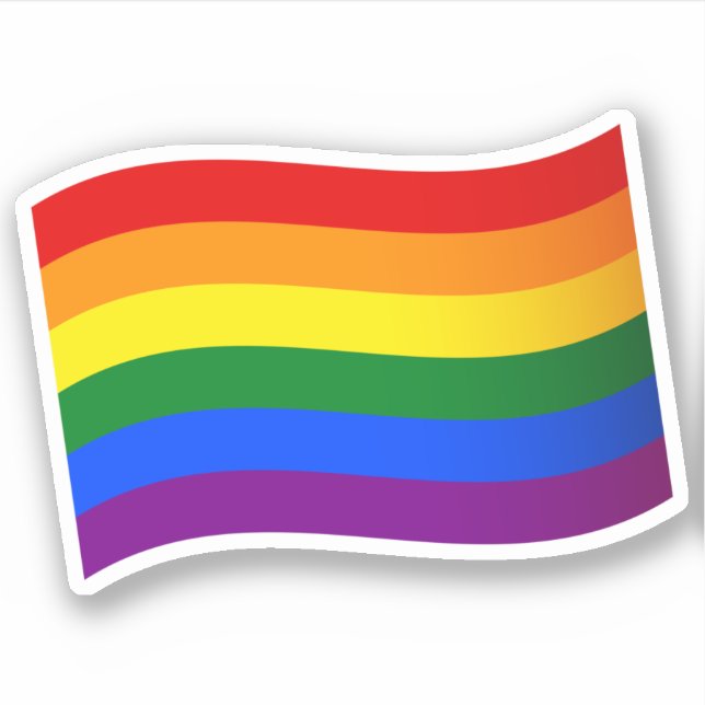 Rainbow Flag Gay Pride LGBTQ out and proud   Sticker (Front)