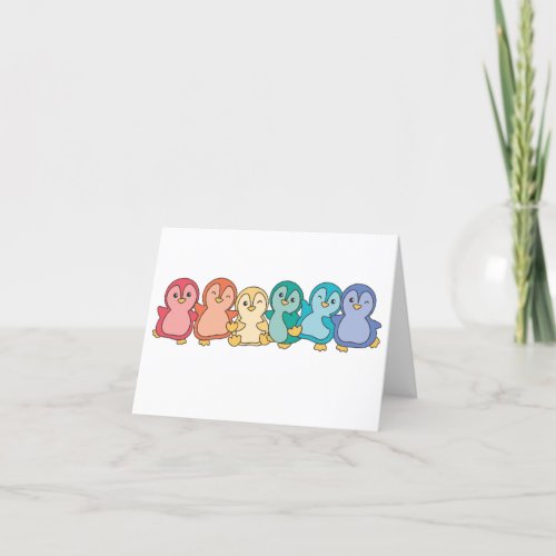 Rainbow Flag Gay Pride Lgbtq Penguin Cute Penguin  Thank You Card