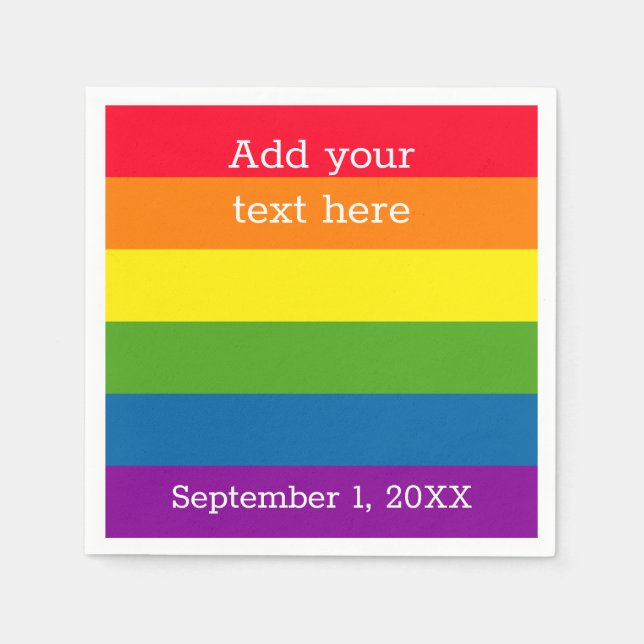 Rainbow Flag | Gay Pride | Personalized Napkins (Front)
