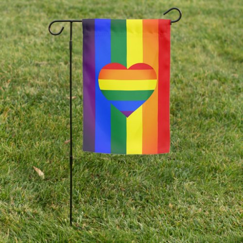 Rainbow Flag Heart  Pride parade Garden  LGBT Garden Flag