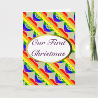 Rainbow flag hearts Gay Marriage First Christmas
