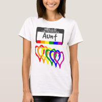 Rainbow Flag Hearts Groom Aunt Name Badge