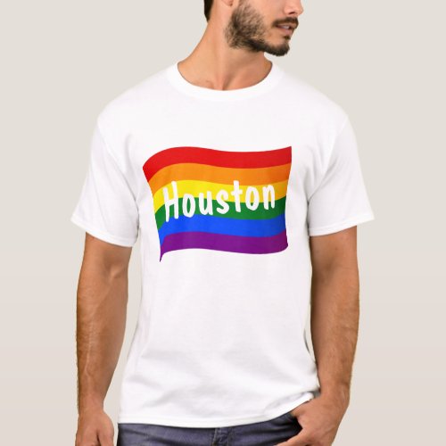 Rainbow Flag Houston Gay Pride LGBT LGBTQ T_Shirt