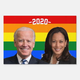 Rainbow Flag Joe Biden Kamala Harris Photo 2020 Sign