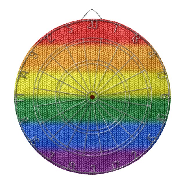 Rainbow Flag knitting Stripes seamless pattern Dartboard With Darts (Front)