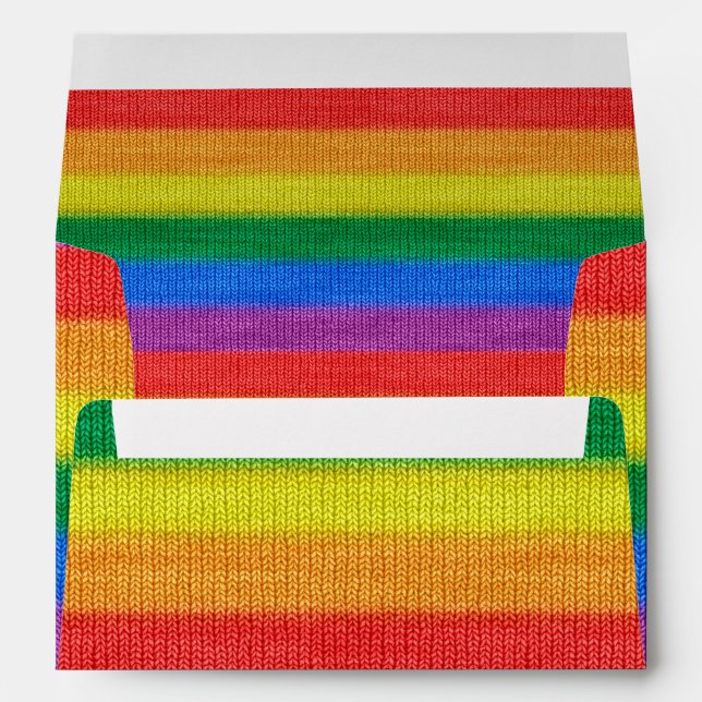 Rainbow Flag knitting Stripes seamless pattern Envelope (Back (Bottom))