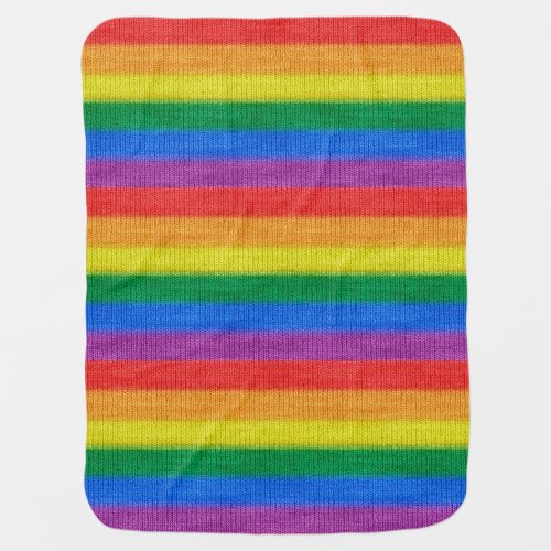 Rainbow Flag knitting Stripes seamless pattern Swaddle Blanket