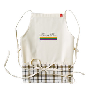 Rainbow Flag Lesbian Gay Pride LGBT Love is Love Zazzle HEART Apron