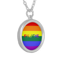 Silver Plated Pride Flag Necklace - Rainbow Flag Gay Pride LGBTQ