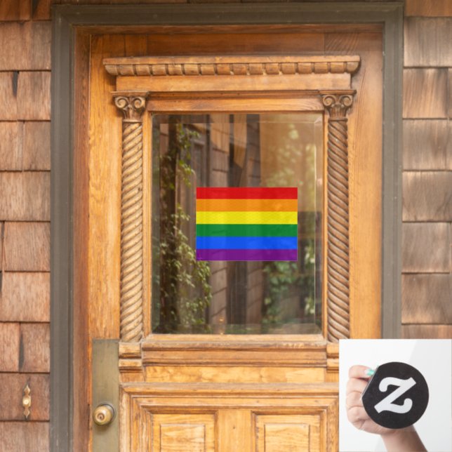 Rainbow Flag - LGBT & Pride Window Cling (Home Door)