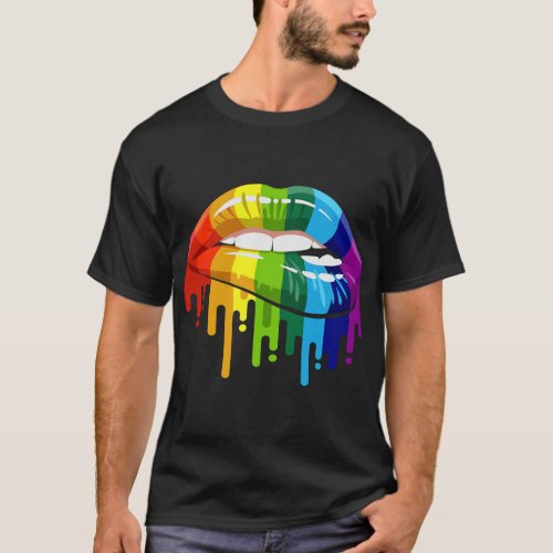 Rainbow Flag LGBTQ Be You Gay Lesbian Pride Bite Y T_Shirt
