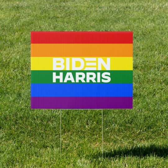 Rainbow Flag LGBTQ Joe Biden Kamala Harris 2020 Sign | Zazzle.com