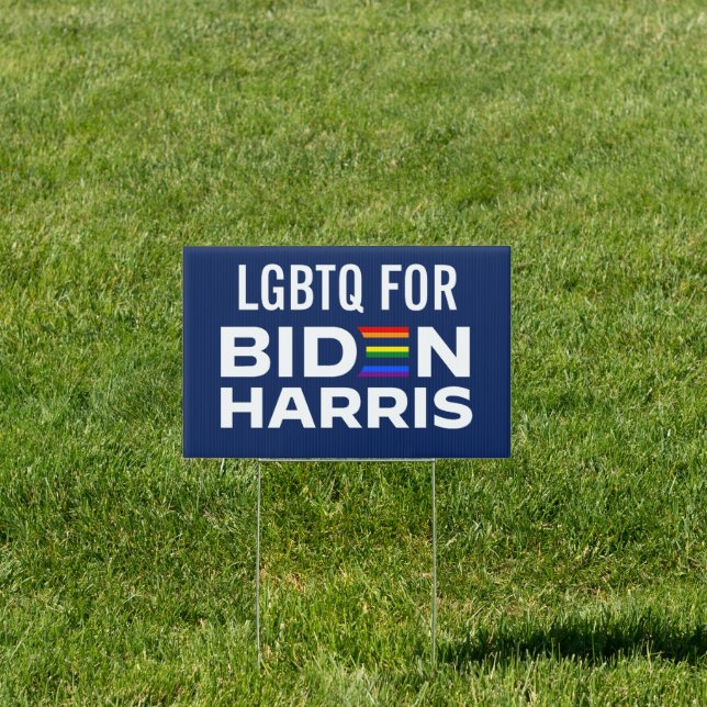 Rainbow flag LGBTQ Joe Biden Kamala Harris 2020 Sign (Insitu)