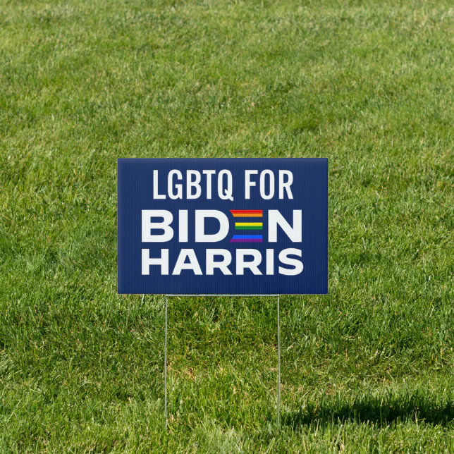 Rainbow flag LGBTQ Joe Biden Kamala Harris 2020 Sign | Zazzle