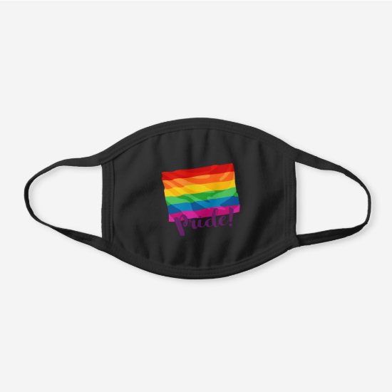 Rainbow Flag LGBTQ Pride Black Cotton Face Mask