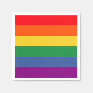 Rainbow flag lgbtq simple design napkins