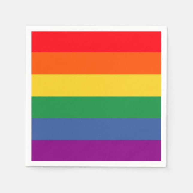 Rainbow flag lgbtq simple design napkins (Front)