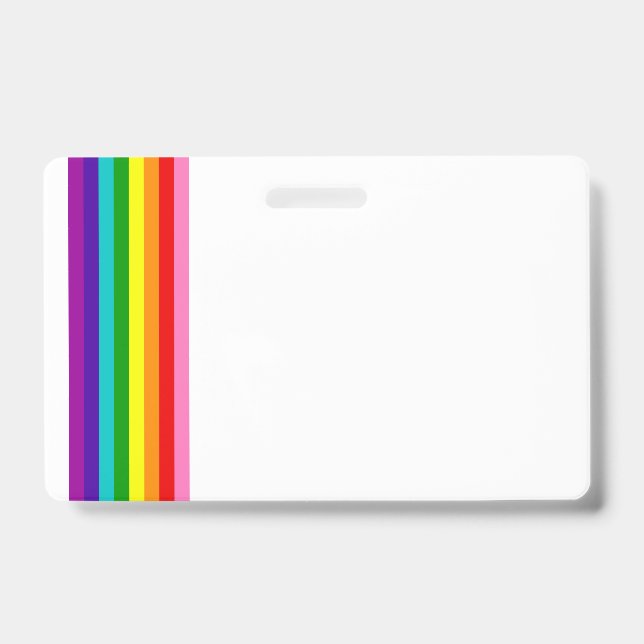 Rainbow Flag LGBTQIA Gay Pride Horizontal Badge (Front)