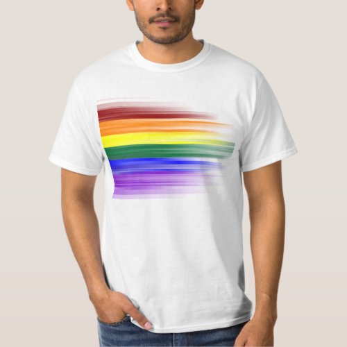 Rainbow Flag Mens T_shirts Front Design