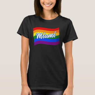 Rainbow Flag Miami Gay Pride LGBT LGBTQ  T-Shirt