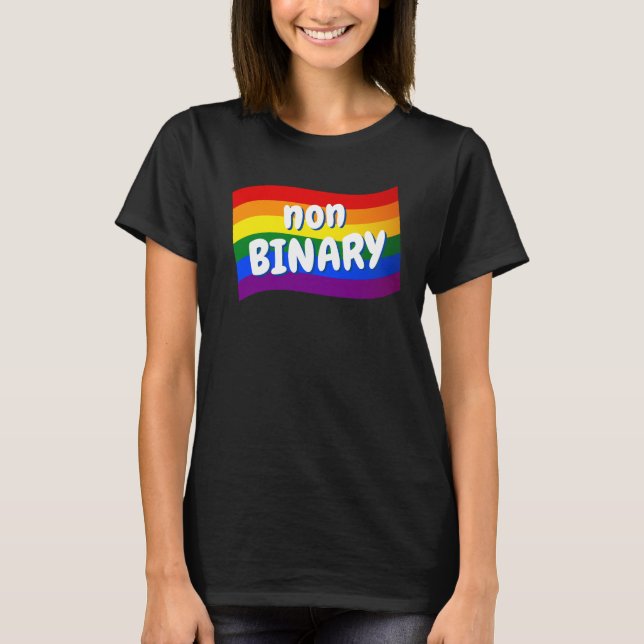 Rainbow Flag Nonbinary non-binary LGBT LGBTQ pride T-Shirt (Front)