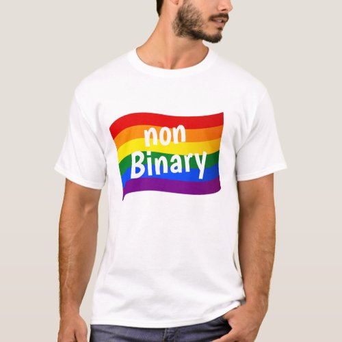 Rainbow Flag Nonbinary non_binary LGBT LGBTQ pride T_Shirt