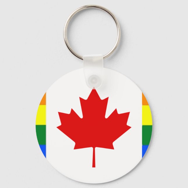 Rainbow Flag of Canada Keychain (Front)