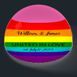 Rainbow Flag Original 8 Stripes LGBT Gay Marriage  Paperweight<br><div class="desc">Paperweight, Gay Marriage Rainbow Gay Pride LGBT Original 8 Stripes Flag Unique Wedding Gift with Custom Text: United in Love, Add Name Couple, Date and Your Text Rainbow Gay Pride LGBT Original 8 Stripes Colors Flag, Original eight-stripe version designed by Gilbert Baker in 1978, you can change or delete all...</div>